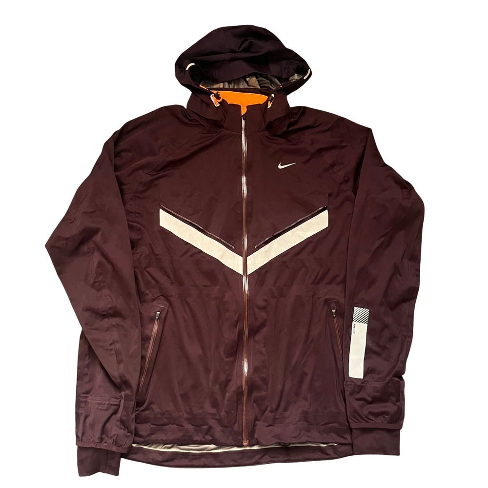Nike Storm-FIT 5 Vapor Running Jacket Mens Large Burgundy Reflective Hooded L
